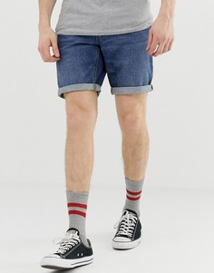Темные джинсовые шорты зауженного кроя ASOS DESIGN - Синий