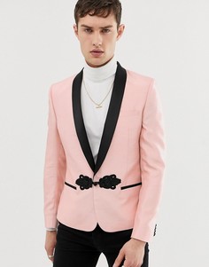 Розовый укороченный приталенный блейзер с лацканами наклонной формы ASOS DESIGN - Розовый