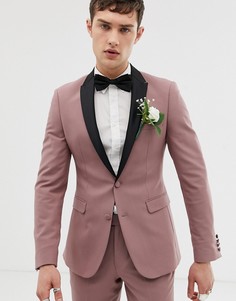 Розовато-лиловый супероблегающий пиджак-смокинг ASOS DESIGN wedding - Фиолетовый