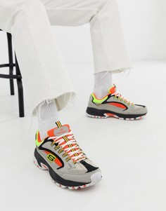 Серо-черные кроссовки на толстой подошве Skechers Dlites Cutback - Серый