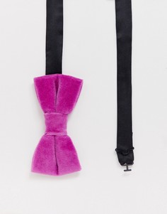 Бархатный галстук-бабочка Twisted Tailor - Розовый