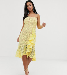 Кружевное платье лимонного цвета с оборкой Jarlo Petite - Желтый