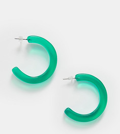Зеленые резиновые серьги-кольца South Beach - Зеленый