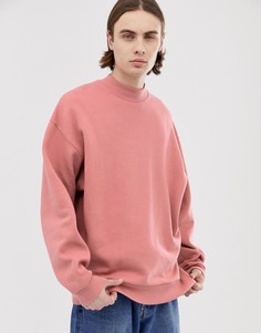 Розовый oversize-свитшот с высоким воротом ASOS DESIGN - Розовый