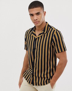 Черная рубашка с желтыми полосками Burton Menswear - Черный
