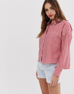 Укороченная свободная рубашка с добавлением экологичных волокон Tommy Jeans - Красный