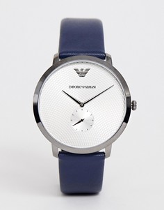 Часы 42 мм с узким кожаным ремешком Emporio Armani AR11214 Modern - Синий
