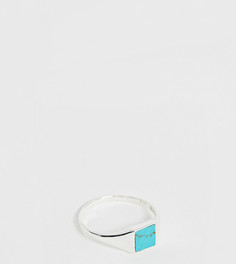 Серебряное кольцо с искусственной бирюзой ASOS DESIGN - Серебряный