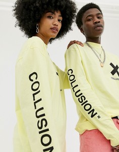 Желтый лонгслив с логотипом COLLUSION Unisex - Желтый
