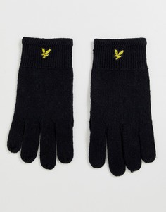 Черные шерстяные перчатки в рубчик Lyle & Scott - Черный