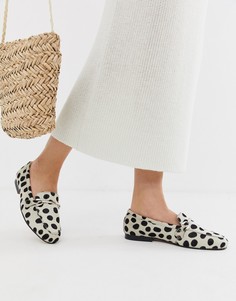 Кожаные лоферы со звериным принтом ASOS DESIGN Moment - Мульти