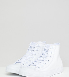 Белые высокие кожаные кеды Converse Chuck Taylor - Белый