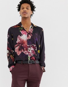 Приталенная рубашка с принтом цветочной мозаики Twisted Tailor - Красный