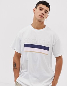 Белая футболка с принтом nostalgia New Look - Белый