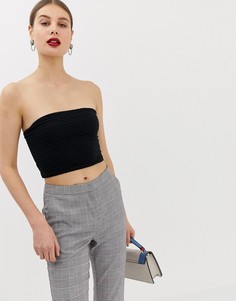 Черный кроп-топ бандо River Island - Черный
