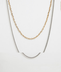 Набор из 2 ожерелий золотистого и серебристого цвета Bershka - Мульти
