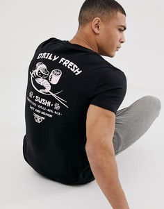 Футболка с принтом на спине ASOS DESIGN - Черный