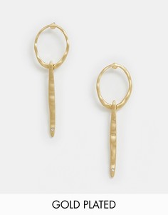 Позолоченные серьги-кольца с подвесками Pilgrim - Золотой