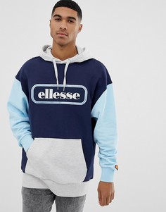 Oversize-худи темно-синего цвета с логотипом ellesse Patcha - Темно-синий