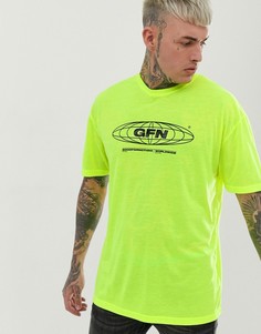 Неоново-желтая oversize-футболка с логотипом Good For Nothing - Желтый