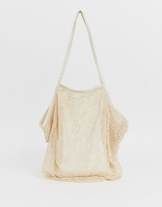 Пляжная сетчатая сумка-шоппер ASOS DESIGN - Кремовый