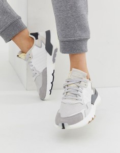 Бело-серые кроссовки adidas Originals Nite Jogger - Белый