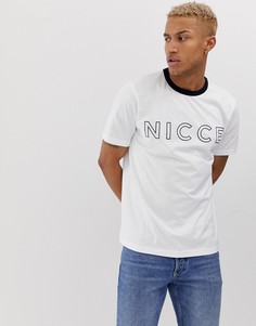 Белая футболка с логотипом и контрастной отделкой Nicce - Белый