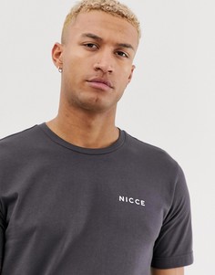 Серая футболка с логотипом Nicce - Оранжевый