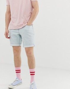 Светлые облегающие джинсовые шорты ASOS DESIGN - Синий