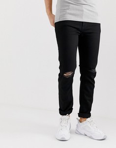 Черные джинсы скинни с рваными коленями ASOS DESIGN - Черный