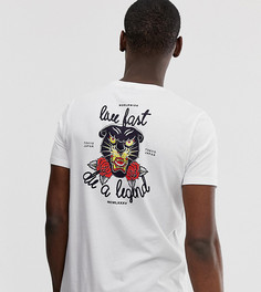 Черная футболка с леопардовым принтом ASOS DESIGN Tall - Белый
