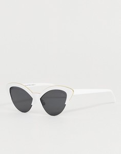 Солнцезащитные очки кошачий глаз белого цвета SVNX - Белый 7X