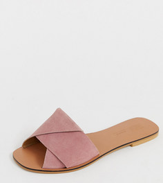 Кожаные сандалии для широкой стопы ASOS DESIGN - Розовый