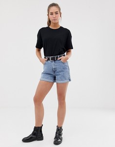 Синие шорты в винтажном стиле Bershka - Синий