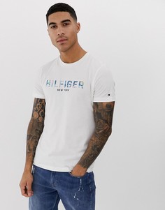 Футболка с логотипом цветочной расцветки Tommy Hilfiger - Белый