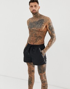 Черные шорты для плавания с фирменной лентой Calvin Klein - Черный