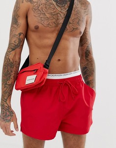 Красные шорты для плавания с двойным поясом Calvin Klein - Красный