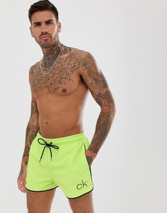 Лаймово-зеленые шорты для плавания в стиле ретро Calvin Klein - Зеленый