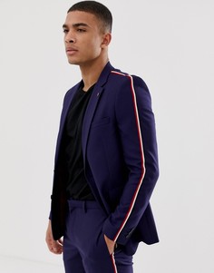 Темно-синий пиджак скинни Burton Menswear - Темно-синий