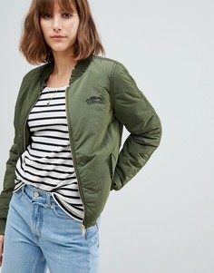 Бомбер с отделкой на рукавах Maison Scotch - Зеленый