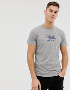 Футболка с логотипом Jack and Jones Originals - Серый