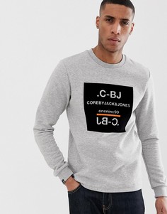 Свитшот с круглым вырезом и принтом на груди Jack & Jones Core - Серый