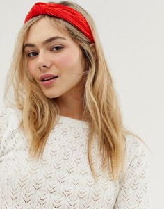 Красная плиссированная повязка на голову с узлом My Accessories London - Красный