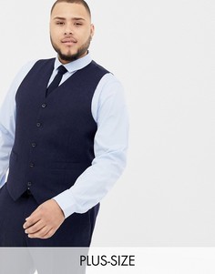Темно-синий жилет из ткани с добавлением шерсти Gianni Feraud Plus - Темно-синий