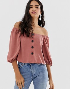 Розовая блузка в елочку New Look - Розовый