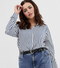 Рубашка в полоску Brave Soul Plus - Темно-синий