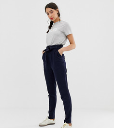 Льняные суженные книзу брюки-галифе с поясом ASOS DESIGN Tall - Темно-синий