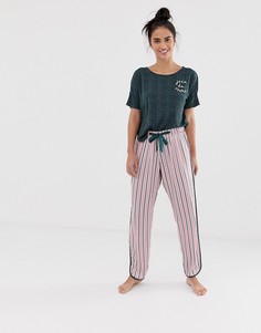 Розовые пижамные штаны в полоску Hunkemoller - Розовый