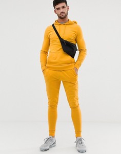 Желтый обтягивающий спортивный костюм с худи и джоггерами ASOS DESIGN - Желтый