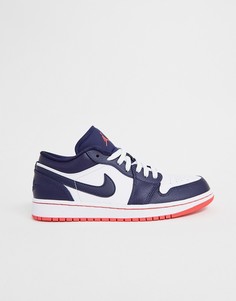 Низкие синие кроссовки Nike Air Jordan 1 - Синий